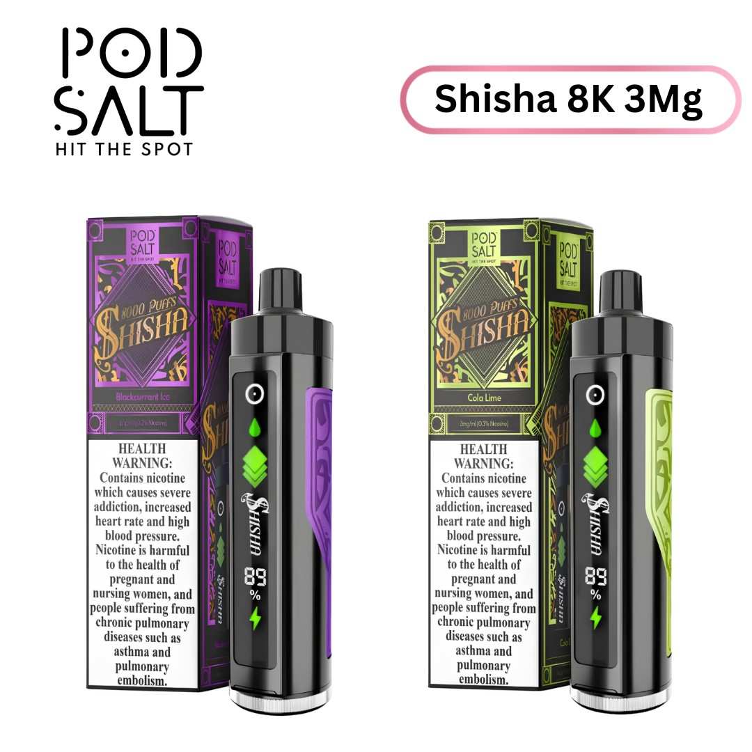 Pod Salt Shisha 8000 Puffs 3Mg in UAE Pod Salt Shisha 8000 Puffs 3Mg in UAE
